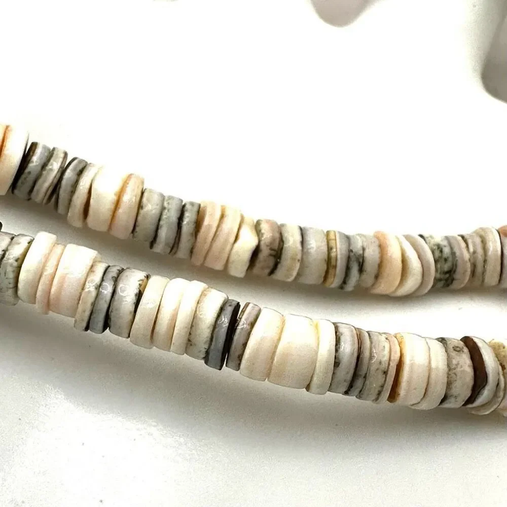 Natural Shell Heishi beaded necklace natural shell